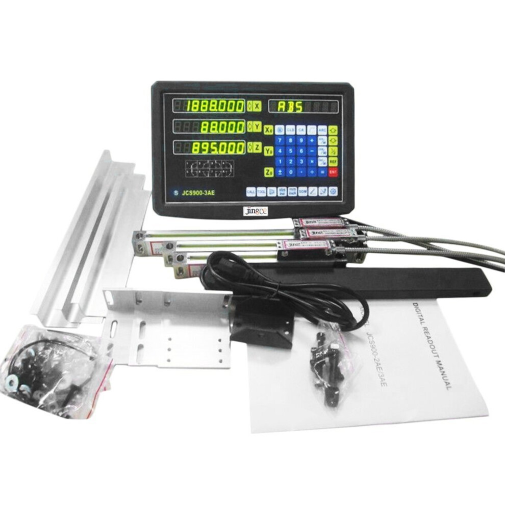 3 Axles Linear Scale 3Pcs Grating Ruler + 1Pc Dro Digital Readout Milling Machine 5063131598209
