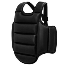 Boxing Body Protector Kickboxing MMA Muay Thai Chest Guard Taekwondo Vest Martial Arts Belly Protection Pad Black