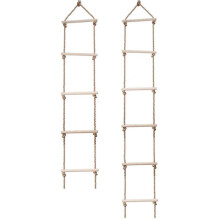 Wooden Rope Ladder Swings 5/6 Rungs Children Climbing Indoor Outdoor Garden Toy Safe Sports Rope Swing Kids Climbing Ropes