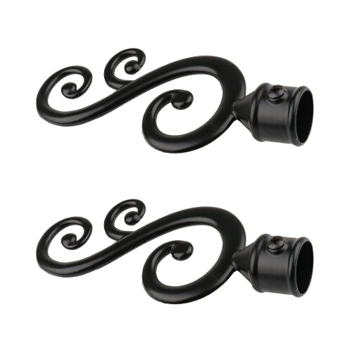 2pcs Assorted Decorative Window Curtain Pole End Drape Rod End Finals Head Treatment Accessories, Inner Dia. 22mm 2