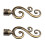 2pcs Assorted Decorative Window Curtain Pole End Drape Rod End Finals Head Treatment Accessories, Inner Dia. 22mm 4
