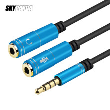 Audio Split 1 to 2 AUX Microphone Male to Female 3.5mm Jack Splitter Aux TPE Cable Adapter for Laptop Phone Headset