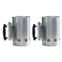 2X Outdoor Barbecue Chimney Starter Bbq Charcoal Barrel Ignition Barrel Carbon Grill Steel Igniter Carbon Furnace