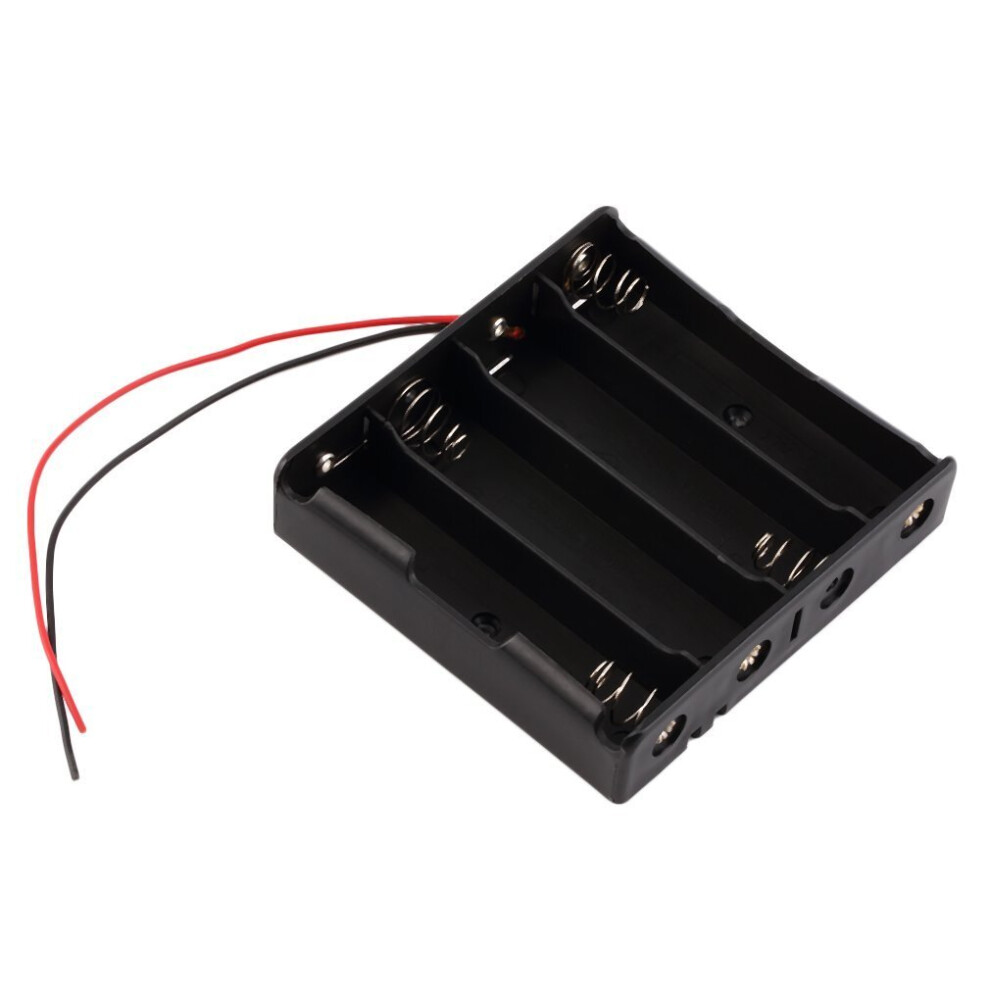 Plastic Battery Storage Case Box Holder For 4 X 18650 3.7V With Wire Leads 5063131634464