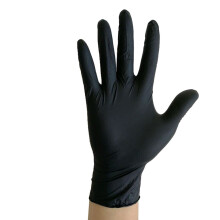 100pcs/pack Compound Nitrile Gloves Black Food Grade Waterproof Hypoallergenic Disposable Work Safety Gloves Nitrile Gloves#60