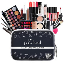 27pcs/set ALL IN ONE Makeup Kit (eyeshadow Lip Gloss Lipstick Makeup Brushes Eyebrow Concealer) With Makeup Bag