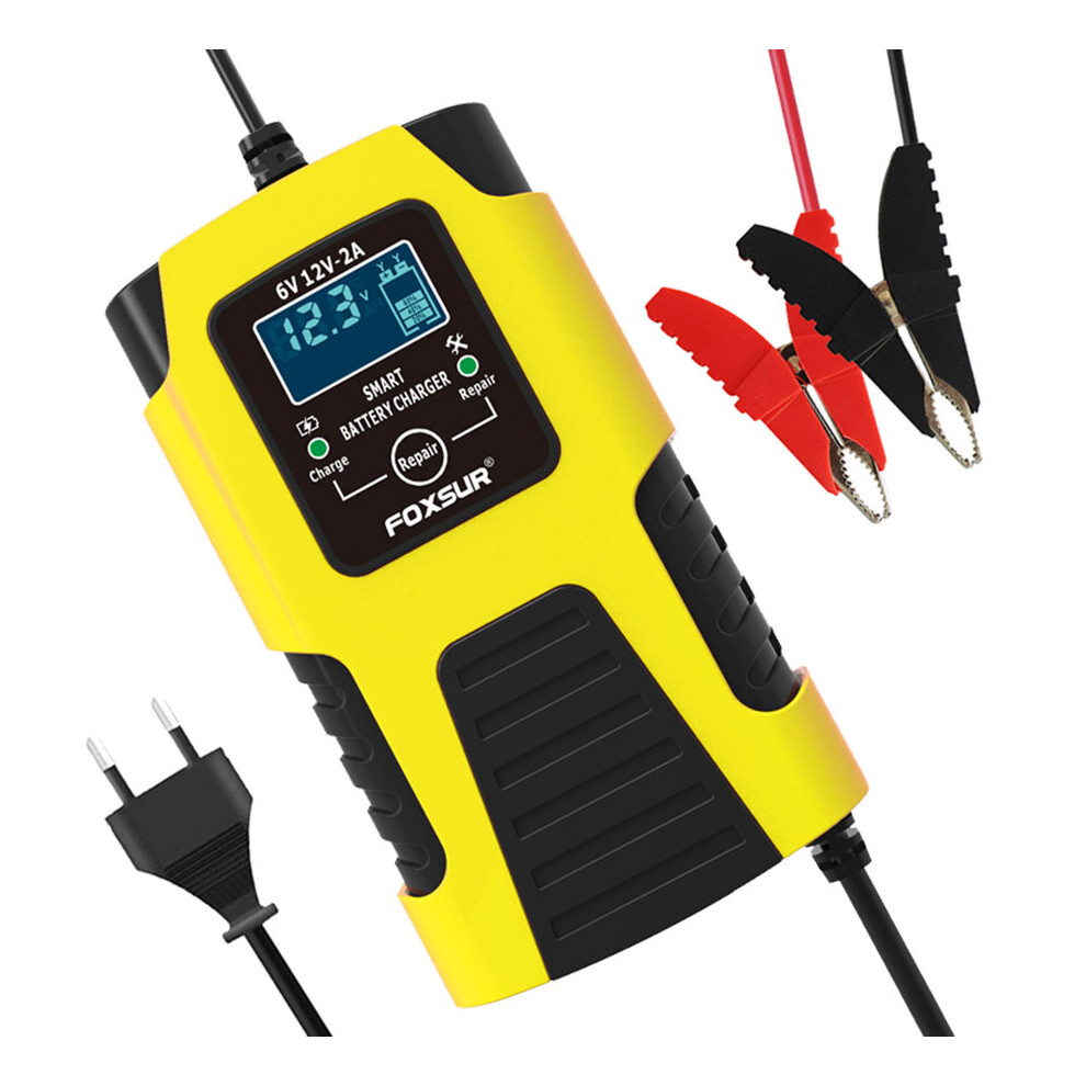 Foxsur 2-Amp Fully-Automatic Smart Charger, 6V And 12V Battery Charger,Agm Intellicharger,Trickle Charger For Scooter Motorcycle 5063131528916