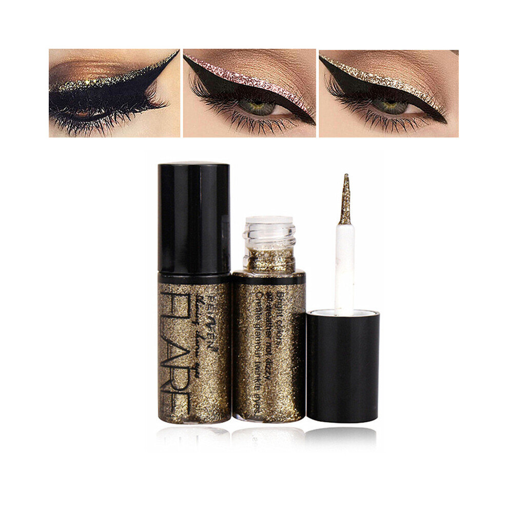 Wejoy Silver,Gold Professional New Shiny Eye Liners Cosmetics For Women Pigment Silver Rose Gold Color Liquid Glitter Eyeliner Makeup Beauty