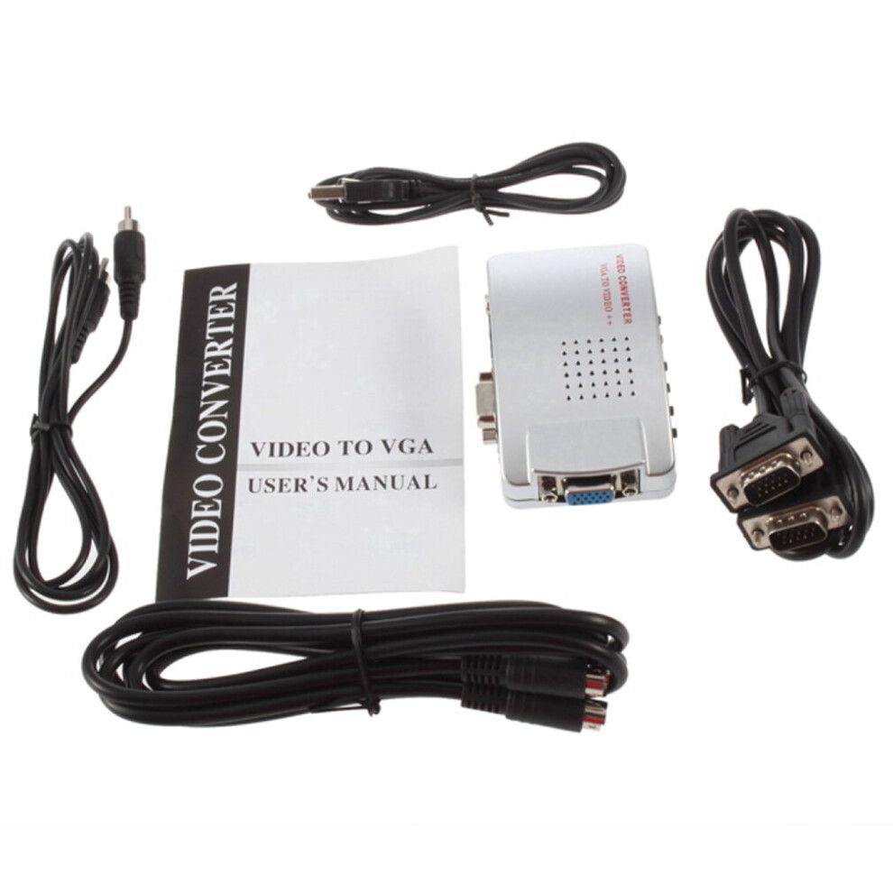 Pc Laptop Vga To Tv Monitor S-Video Signal Adapter Converter Switch Box 5063131604863