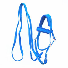 Adjustable Horse Bridle With Rein Red PP Webbing Blue Horse Halter Horse Equipment