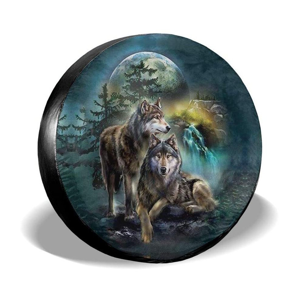 Foruidea 3D Printed Wolf Spare Tire Cover Waterproof Dust-Proof Uv Sun Wheel Tire Cover Fit For Jeep,Trailer, 5063131443936