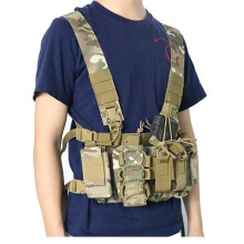 Adjustable Tactical Chest Rig Bag Radio Harness Chest Front Pack Pouch Holster Military Vest Chest Waist Two Way Radio Pocket