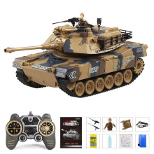Toy M1A2 Remote Control Tank Tiger Military Model Vibrating Smoking Bullet 2.4G 3D Stereo 9.6V700MA Battery Children's Toy Gift