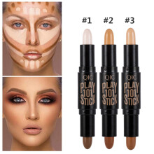 2 Head Facial Highlight Foundation Base Contour Stick Beauty Make Up Face Powder Cream Shimmer Concealer Camouflage Pen Makeup