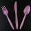 36/Set Pink Disposable Plastic Strong Spoons Knives Fork Cutlery Set 5