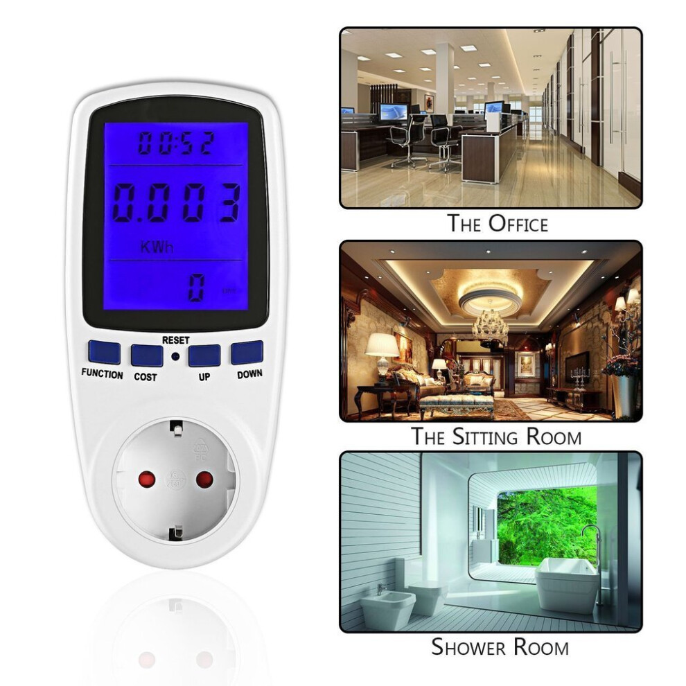 Eu Plug Lcd Watt Current Voltage Electricity Monitor Analyzer Energy Meter 5063131617696