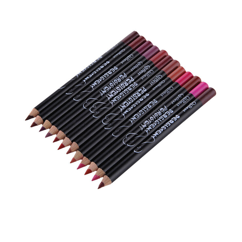 Wejoy 12Pcs Professional Multi-Functional Lipliner Pencil Long Lasting Waterproof Lip Eye Brow Cosmetic Makeup Colorful Lip Liner Pens