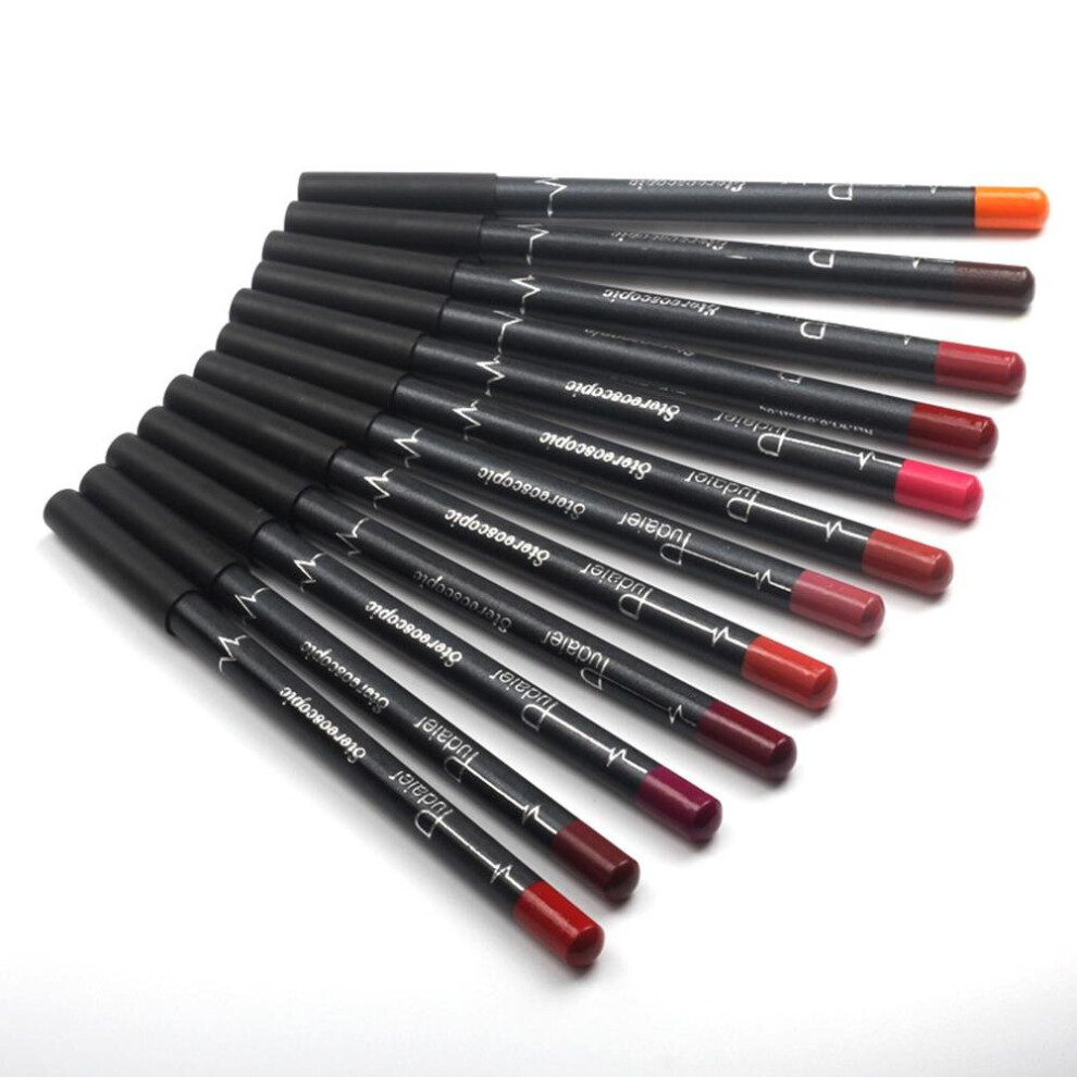 Wejoy 12Pcs Professional Waterproof Lipliner Pencil Smooth Natural Lip Liner Pen Lip Long Lasting Moisturizer Cosmetic Makeup