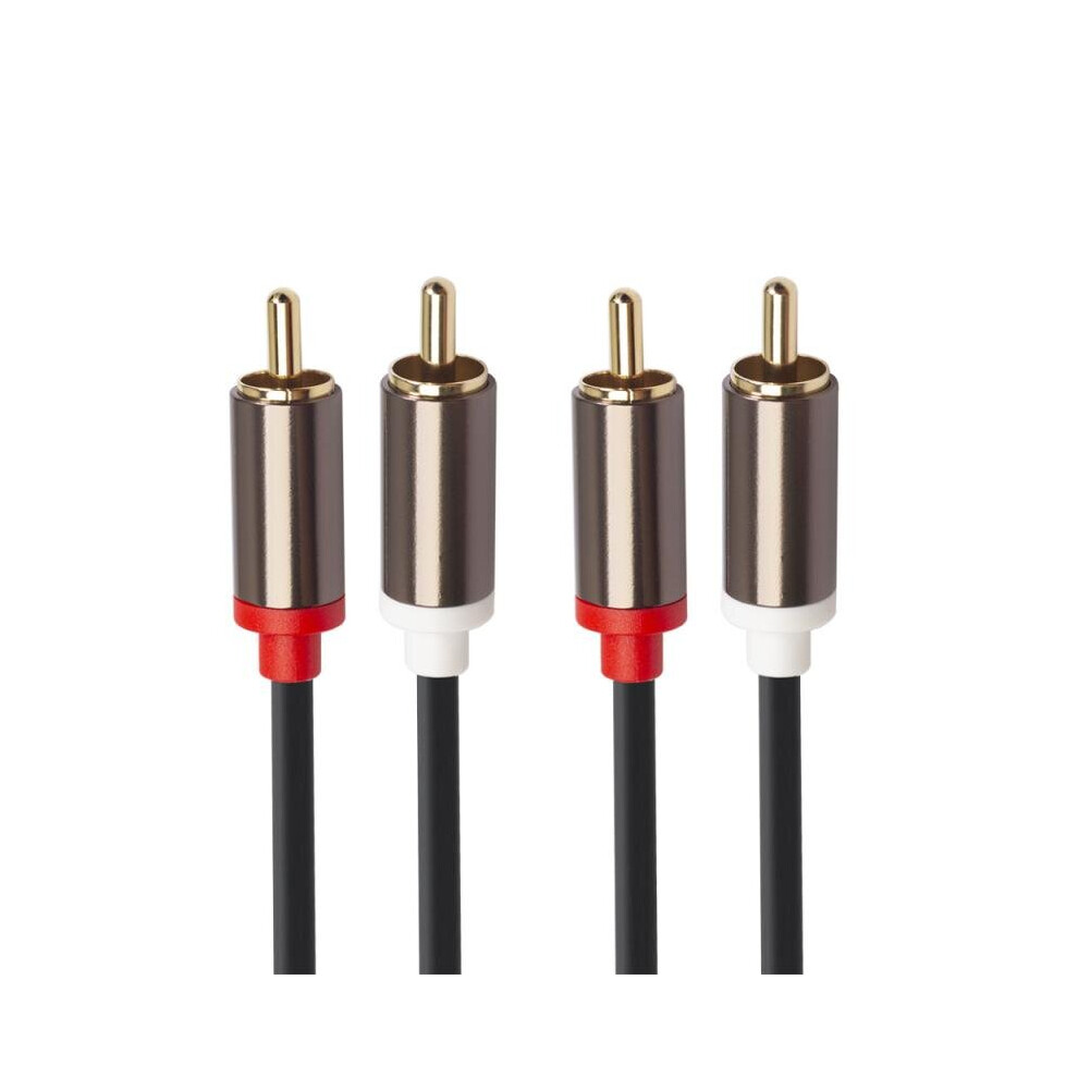 High Qulity Four-Head Rca Power Amplifier Audio Cable 1M/1.8M/ /5M 2Rca To 2Rca Lotus Cable Av Aluminum Alloy New Store Special Gold 5063131577464