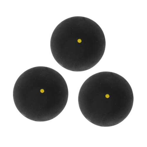 3Pcs High Quality Rubber Squash Balls Single Yellow Dot for Practice Training Gym