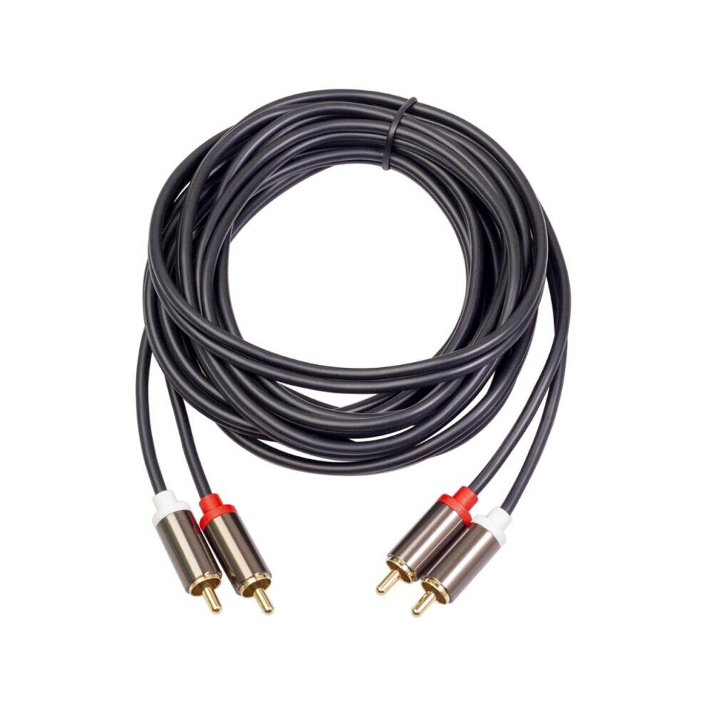 Audio Cable 2Rca To 2Rca Lotus Cable Avaudio Cable Aluminum Alloy For Cd Player Speakers Etc Four-Head Rca Power Amplifie Gold 5063131577426
