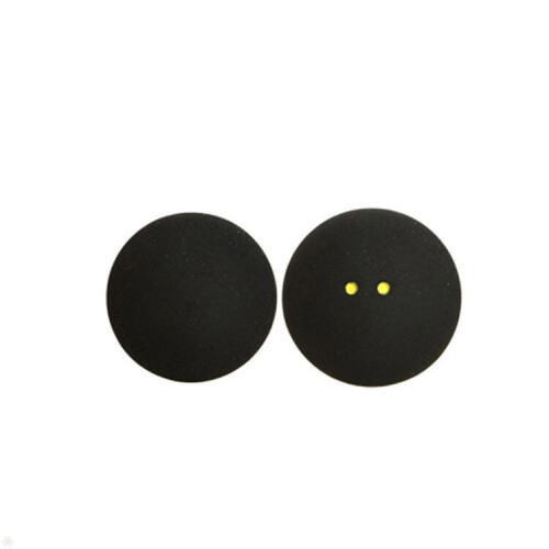 Black Rubber Double Yellow Dots Squash Ball 1