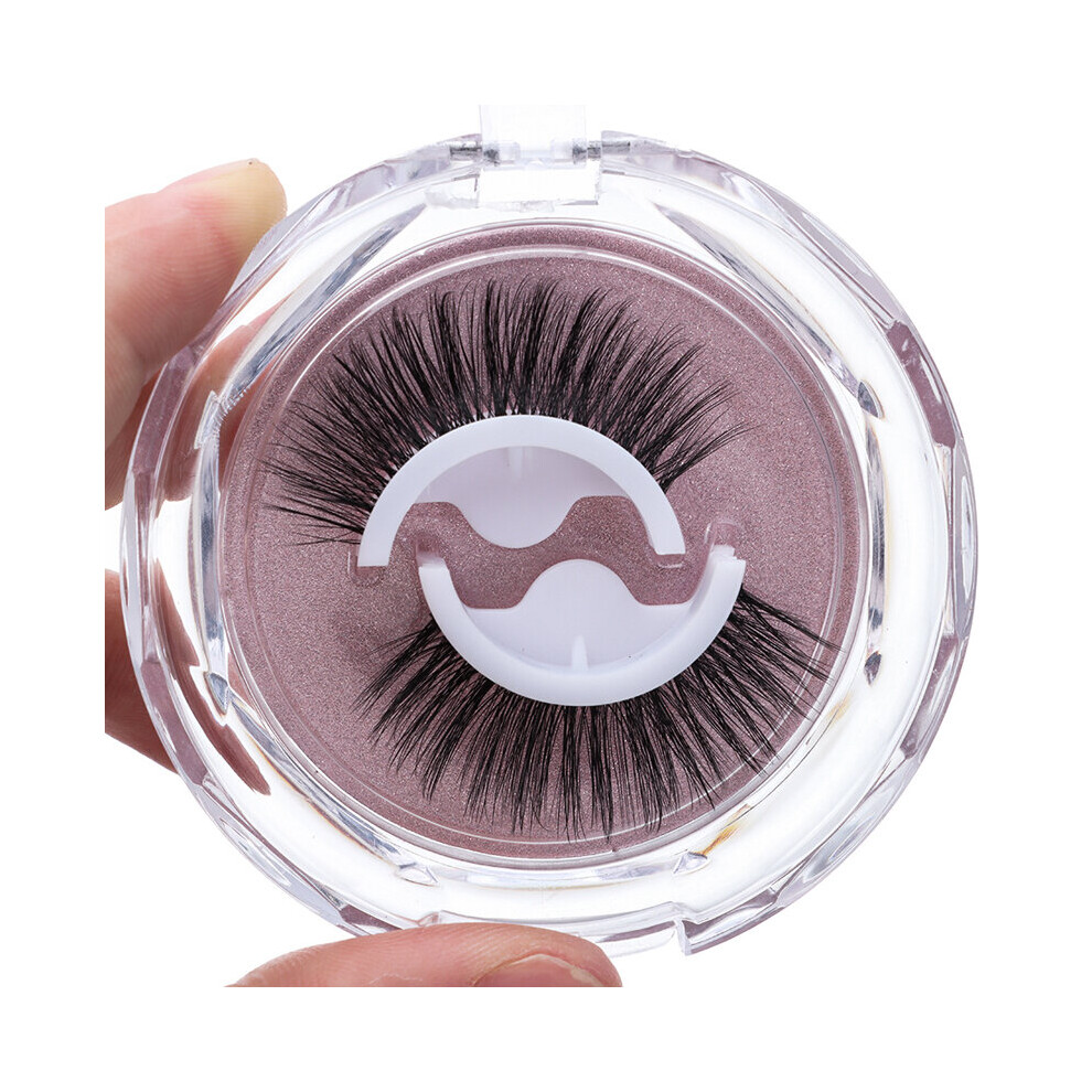 Wejoy 1Pair Self-Adhesive False Eyelashes 3 Seconds To Wear No Glue Needed Faux Mink Lashes Extension Curly Thick Wispy Eyelash Makeup