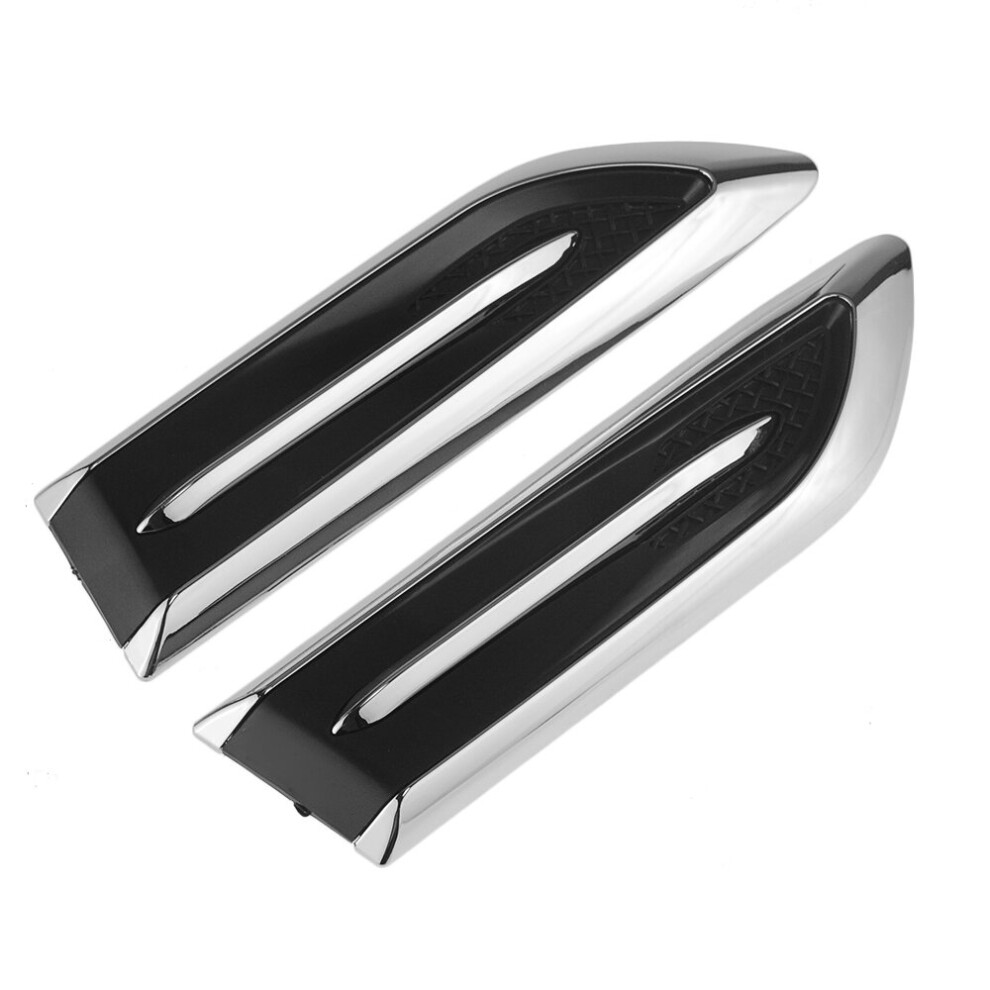 2Pcs/Lot 3D Sticker Car Hood Chrome Grille Shark Gill Simulation Air Flow Vent Auto Decoration Stickers 5063131440386