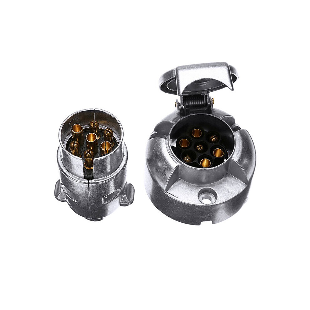 Car Truck Motor Trailer Towing Accessories 12V 7 Pin Aluminium Trailer Connector Towing Plug Socket With Fittings 5063131498653