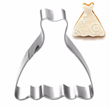 Wedding Dress Cookie Tools Cake Stencil Kitchen Cupcake Decoration Template Mold Cookie Coffee Stencil Mold Baking Fondant