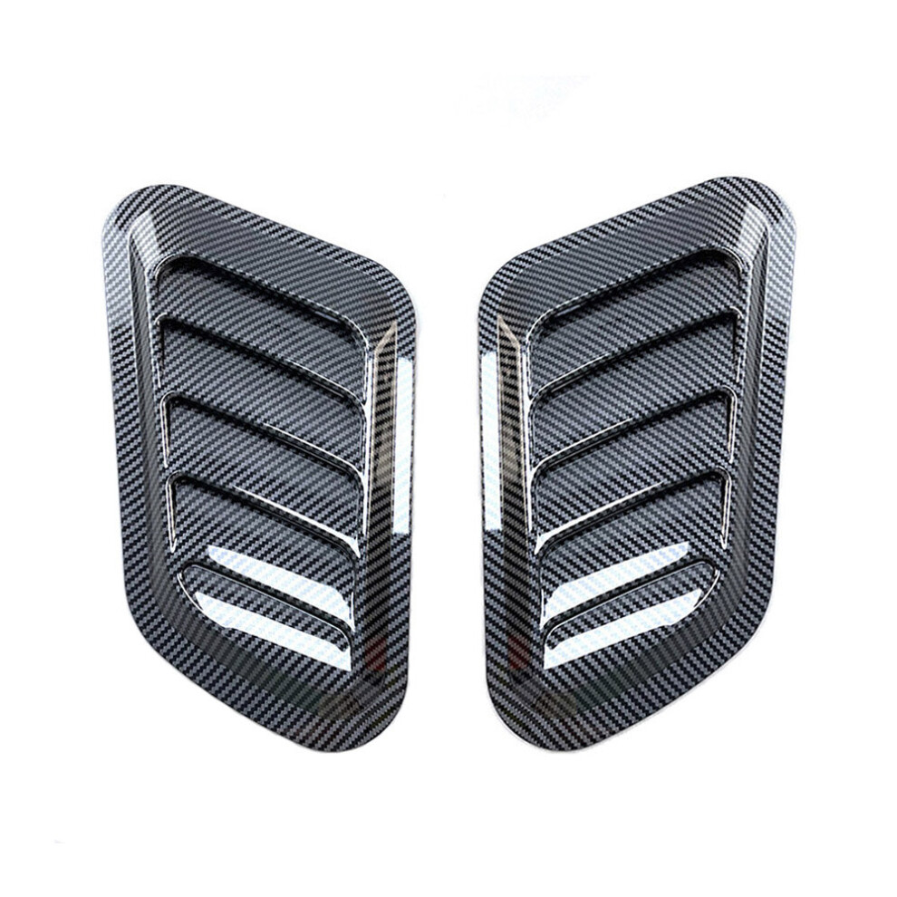 2Pcs Universal Intake Scoop Turbo Bonnet Vent Cover Hood Abs Car Hood Air Outlet Decorative Carbon Fiber False Vent Hood Vehicle 5063131440423