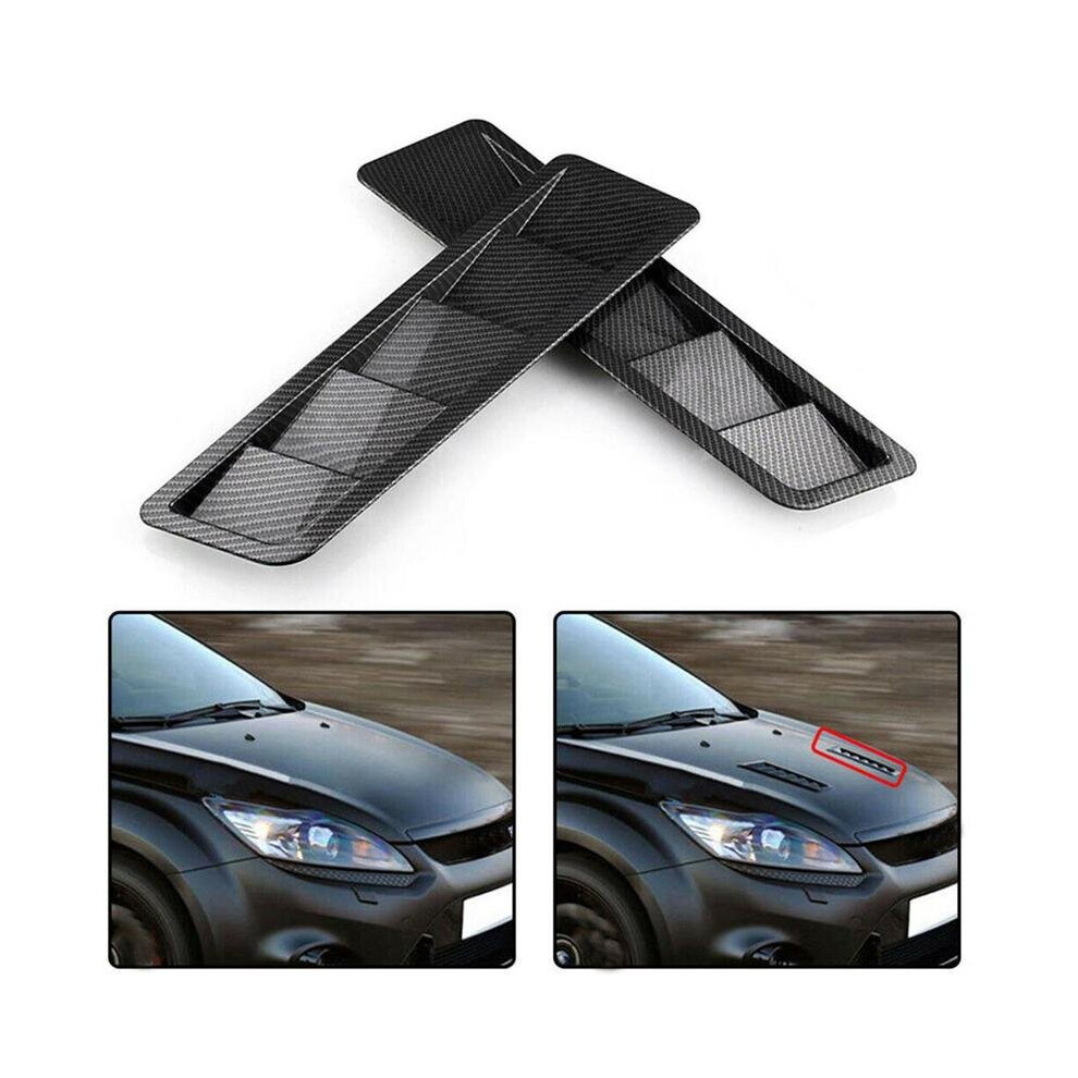 1 Pair Universal Carbon Fiber Style Hood Vents For Vehicles Air Flow Intake Decorative Scoop Bonnet Vent Hood Cover Hood Scoop 5063131366167