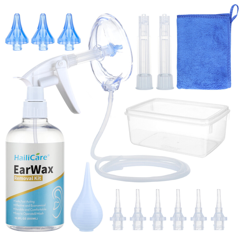 Wejoy 500Ml Ear Wax Washing Kit Irrigation Water Washing Syringe Squeeze Bulb Ear Cleaner Set Plastic Ear Wax Removal Tool Adults Kids