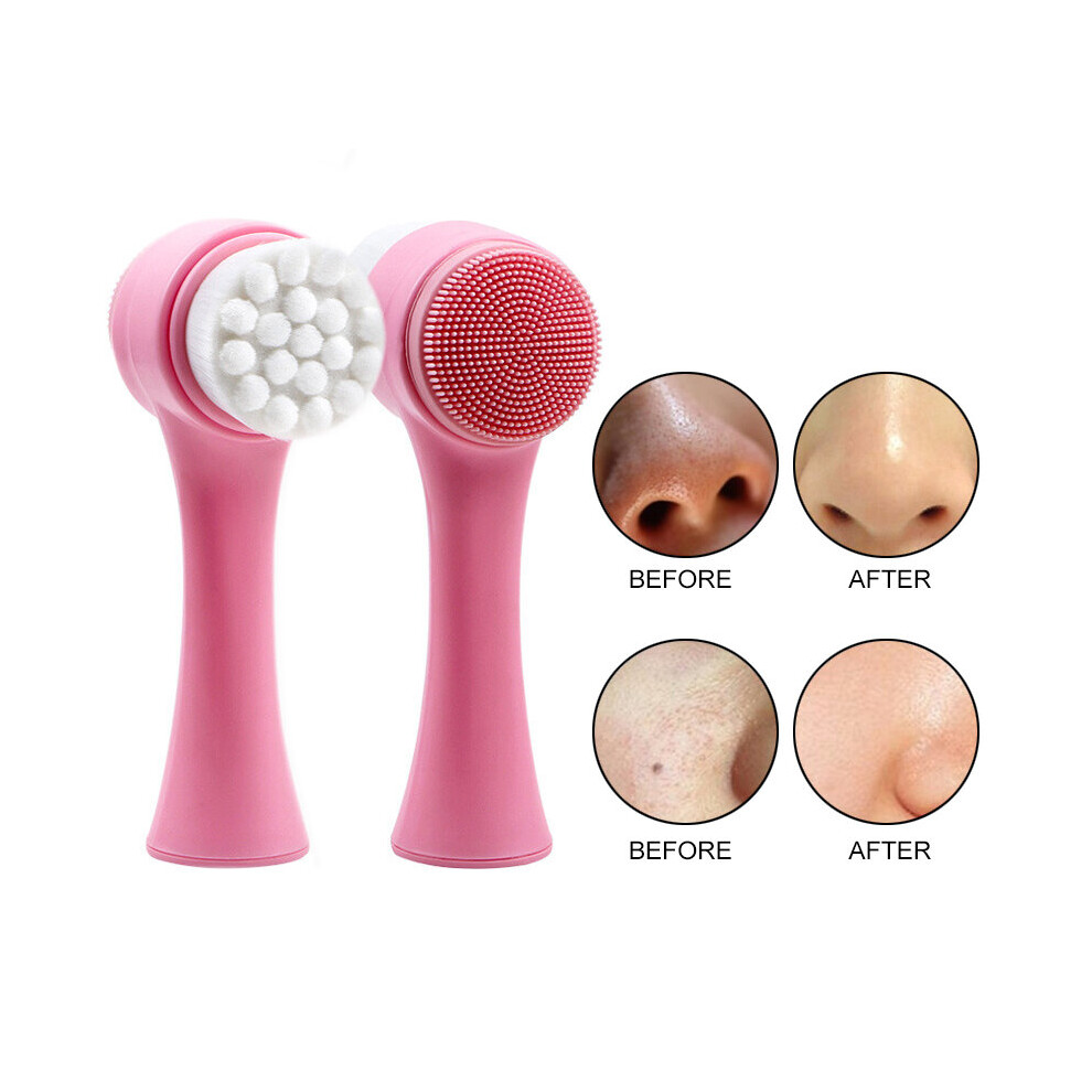 1pcs Skin Care Tool Double Side Silicone Cleansing Facial Brush Face Exfoliating Spa Massage Deep Pore Skin Care  Beauty Tools
