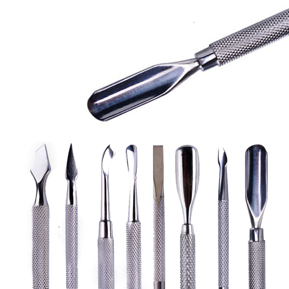 Wejoy 1Pc Double-Ended Stainless Steel Cuticle Pusher Dead Skin Push Remover For Pedicure Manicure Nail Art Cleaner Care Tool