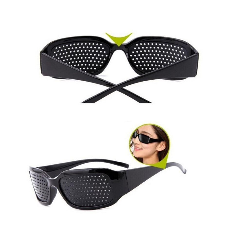 Wejoy Black Improvement Vision Eyewear Eyesight Care Glasses Pinhole Training Corrective Anti-Fatigue Pc Screen Laptop Goggle