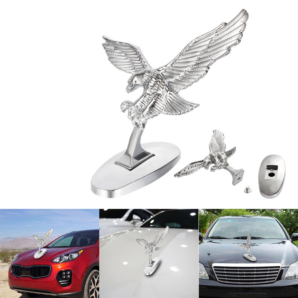 1 Pcs 3D Emblem Angel Eagle Auto Car Front Cover Chrome Hood Ornament Sticker Badge Bonnet Car Decoration Styling Accessories 5063131440591