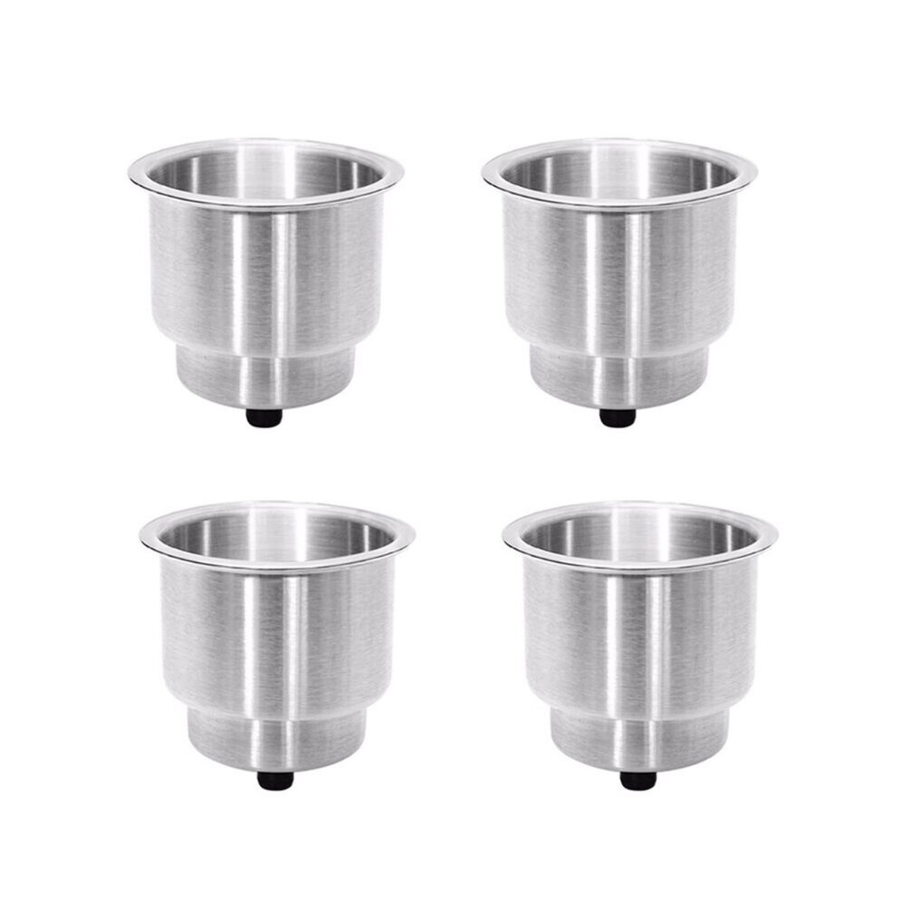 4Pcs Recessed Stainless Steel Cup Drink Bottle Holder With Drain Marine For Boat Rv Camper Car Truck Two Stage 5063131538403