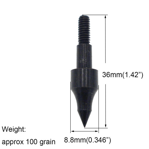 MUCX 12pcs 100 Grain Archery Broadheads Field Points Practice Arrowhead Target Tips Black Silver Sharp Head Round Head 2