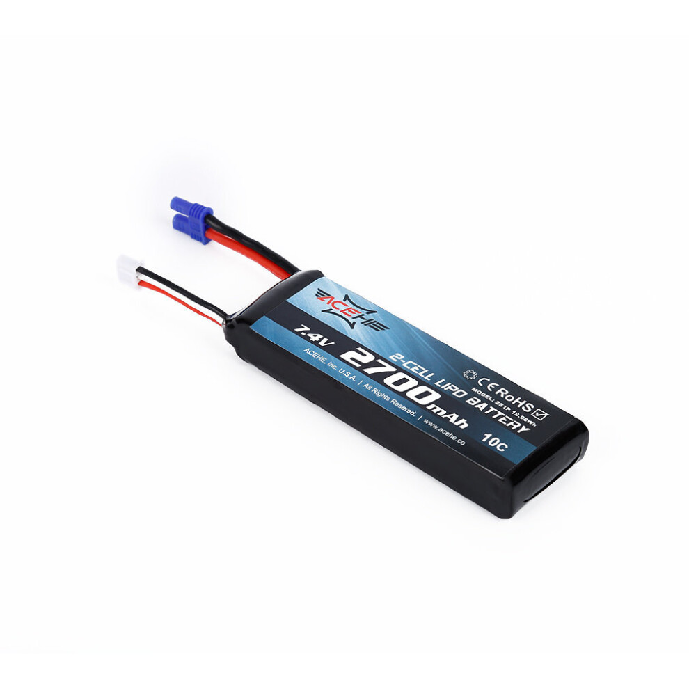 1 Pc 7.4V 2700Mah 10C Battery With Ec2 Plug For Hubsan H501s Black 5063131623321