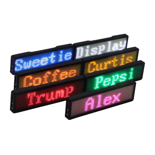 Bluetooth digital LED badge DIY programmable scrolling message mini LED display party event  clear 11*55 pixels LED name sign 2