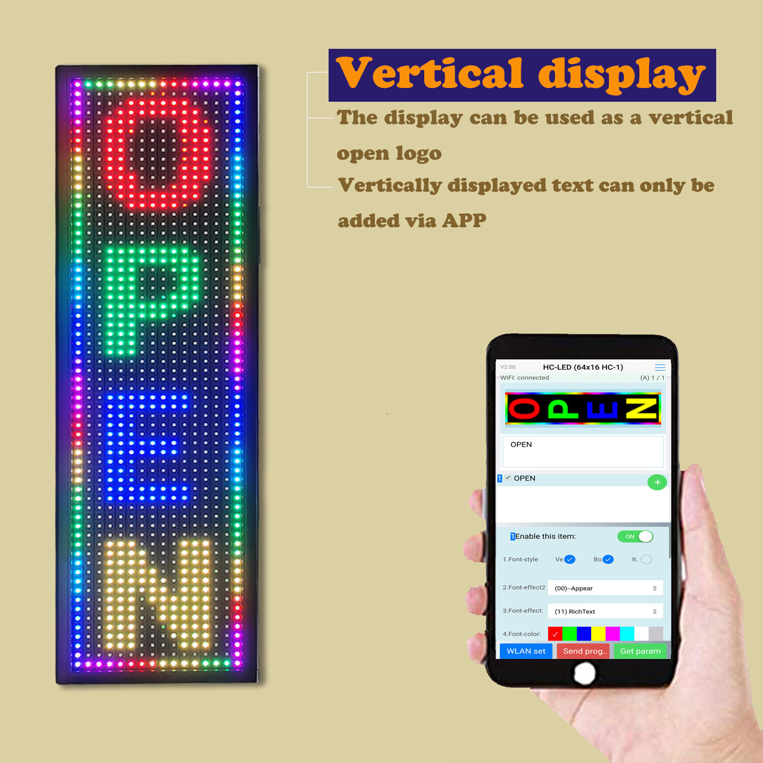 PH10mm Led Sign 26x8 inch Led Scrolling Message Display RGB Full Color ...