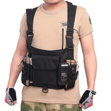 Nylon Tactical Vest Military Vest Chest Pack Pouch Holster Paintball Carrier Harness walkie talkie radio Waist Pack Utility Bag