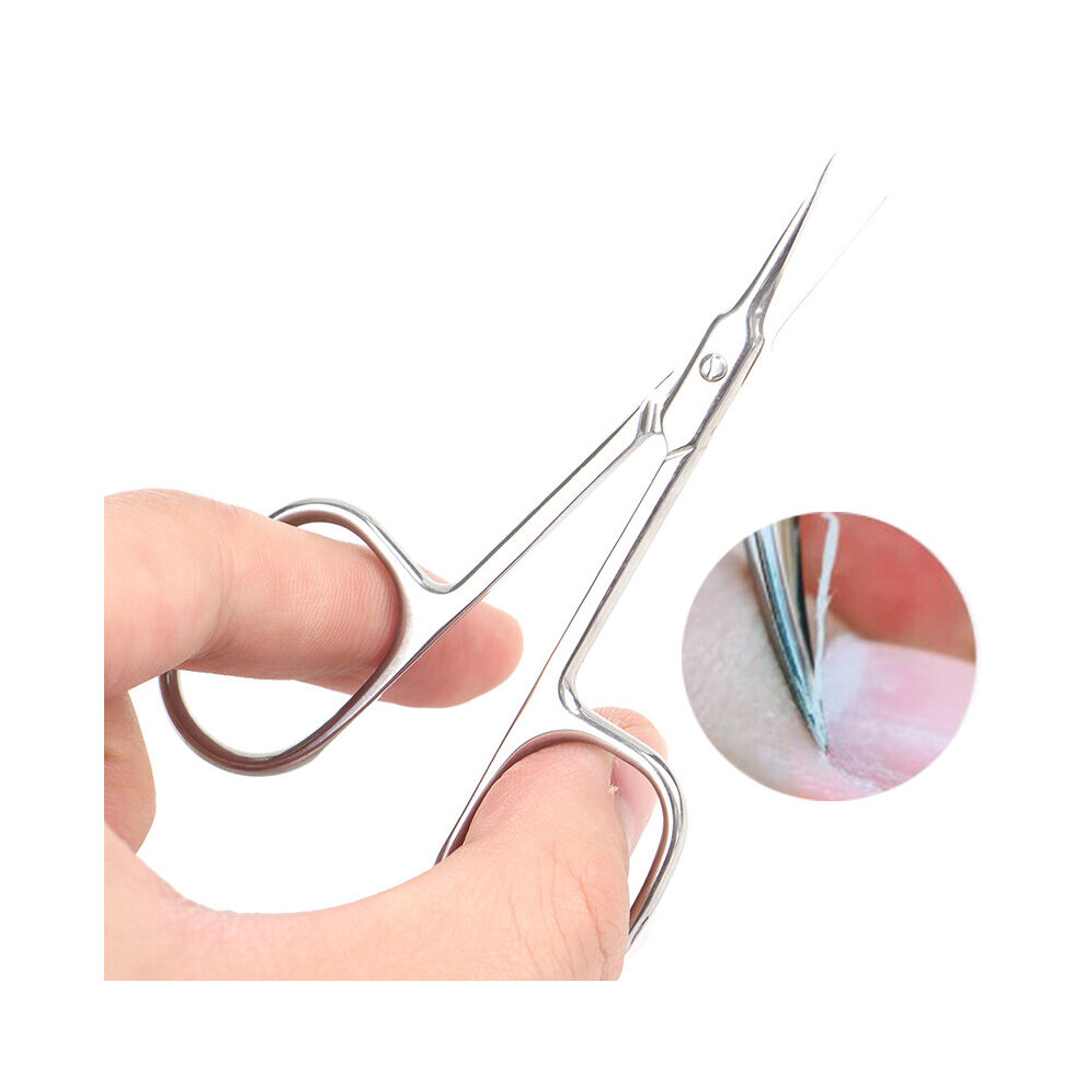 Wejoy Stainless Steel Curved Tip Thin Blade Cuticle Scissors Nail Clippers Trimmer Dead Skin Remover Manicure Tools