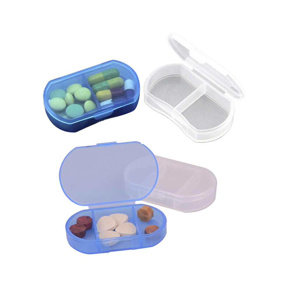 Wejoy Mini Pill Box Drug Travel Divider Portable Blue Tool 3 Grids Medicine Tablet Week Pillbox Case Container Organizer Health Care