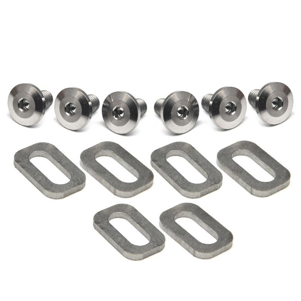 12Pcs Durable Bolts Spacer Titanium Alloy Bicycle Mountain Bike Pedal Cleat Bolts Spacer Bicycle Parts For Cycling 5063131474411
