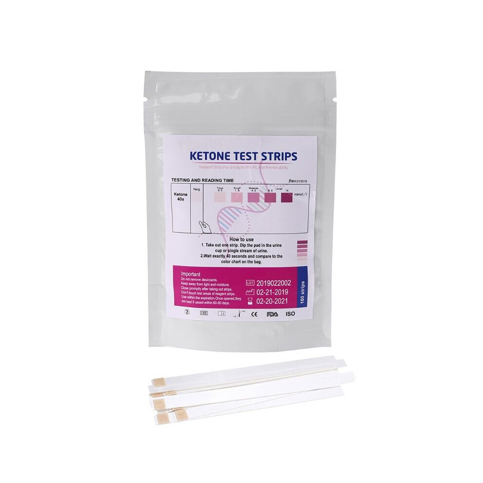 Wejoy 100Pcs/Bag Urs-1K Test Strips Ketone Reagent Testing Urine Anti-Vc Urinalysis Home Ketosis Test Strips Analysis
