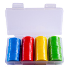 100Pcs 25mm Plastic Poker Chips Bingo Markers for Fun Family Club Carnival Bingo Board Game Supplies 9 Colors With Plastic Box