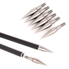 Stainless Steel Screw Thread Arrow Point Archery Arrow Head 100 Grains Target Field Tips for OD7.4mm Shaft Arrow Accessories