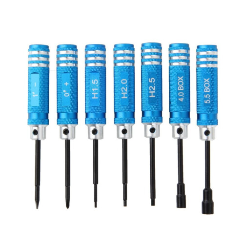 7PCS Hex Screw Driver Tool Kit For RC Helicopter Plane Transmitter Car Black 2